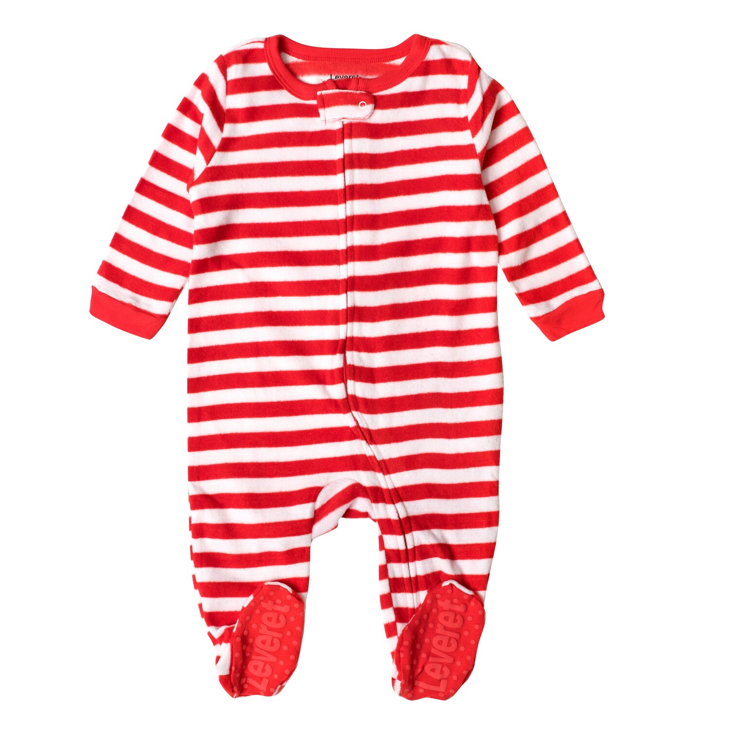 

Рождественские детские флисовые пижамы в полоску Leveret, цвет Red & White