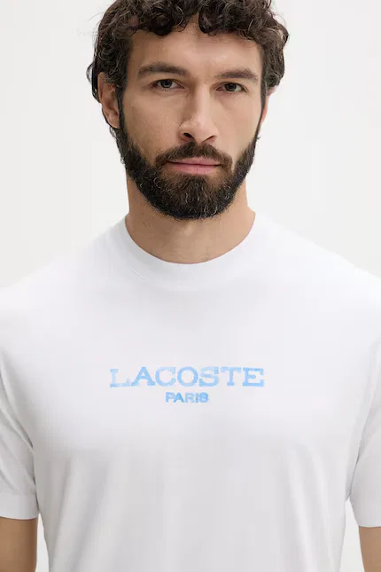 Футболка мужская Lacoste хлопок белый — фото 4