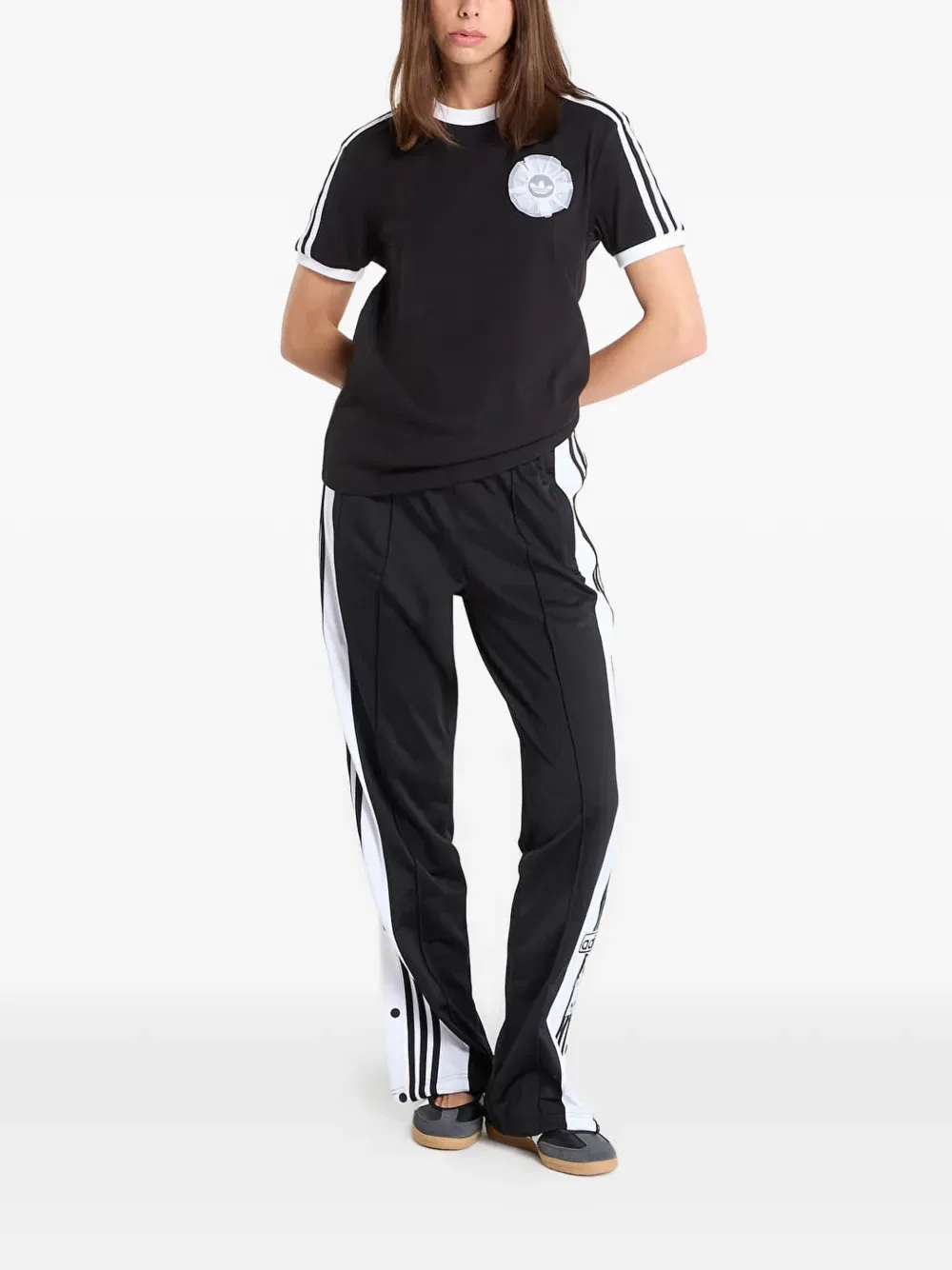 Спортивные брюки с боковой полосой Adidas, черный — фото 2