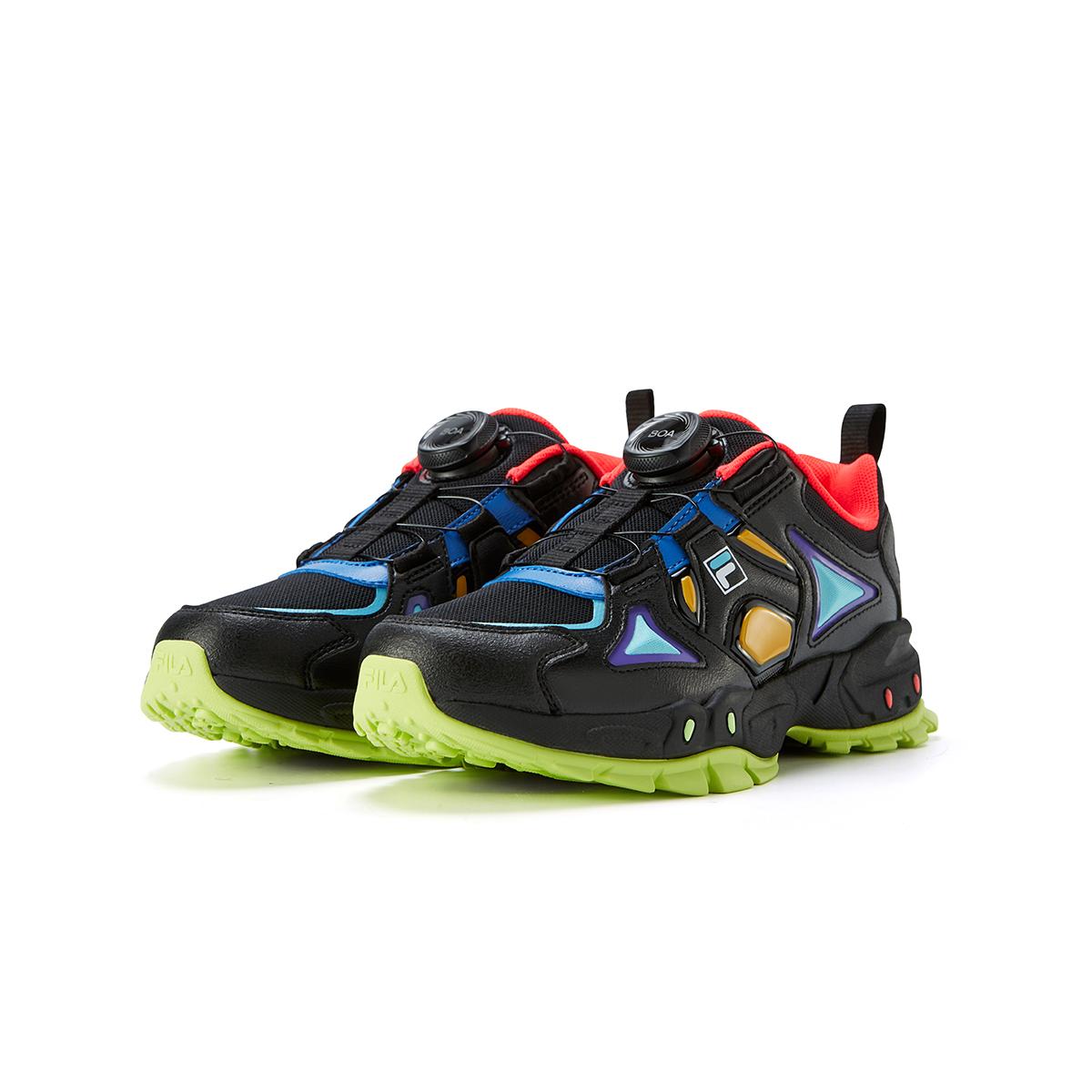 FILA KIDS Боа нескользящие, устойчивые к истиранию, дышащие низкие детские уличные кроссовки Black/Candy Pink для подростков — фото 2