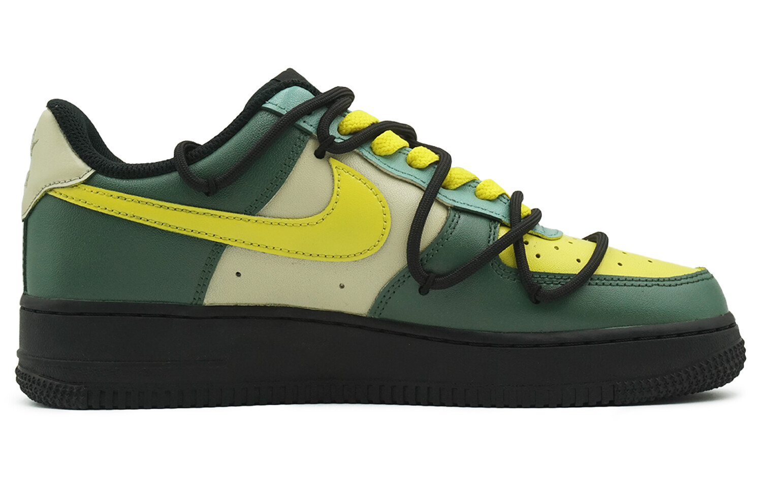 

Кроссовки Nike Air Force 1 Skateboarding Shoes Unisex Low-top Green/yellow/black, зеленый
