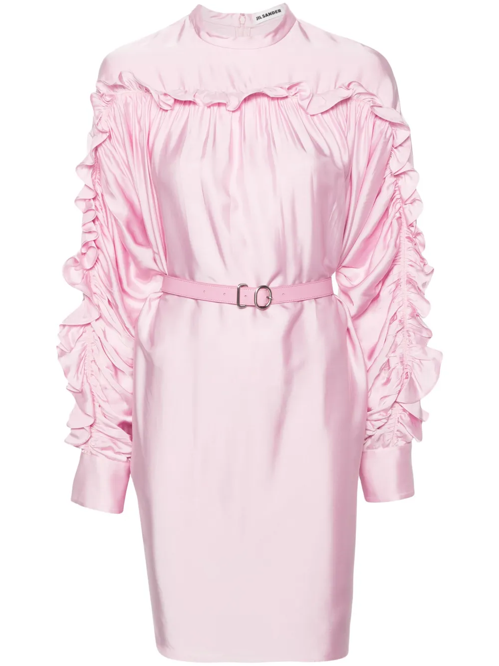 

Атласное платье миди 129 JIL SANDER, розовый