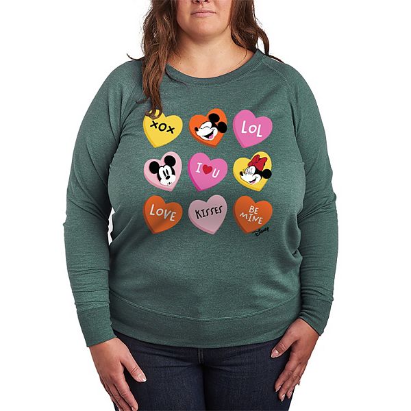 

Футболка с длинным рукавом Mickey & Minnie Mouse plus size candy hearts french terry Disney