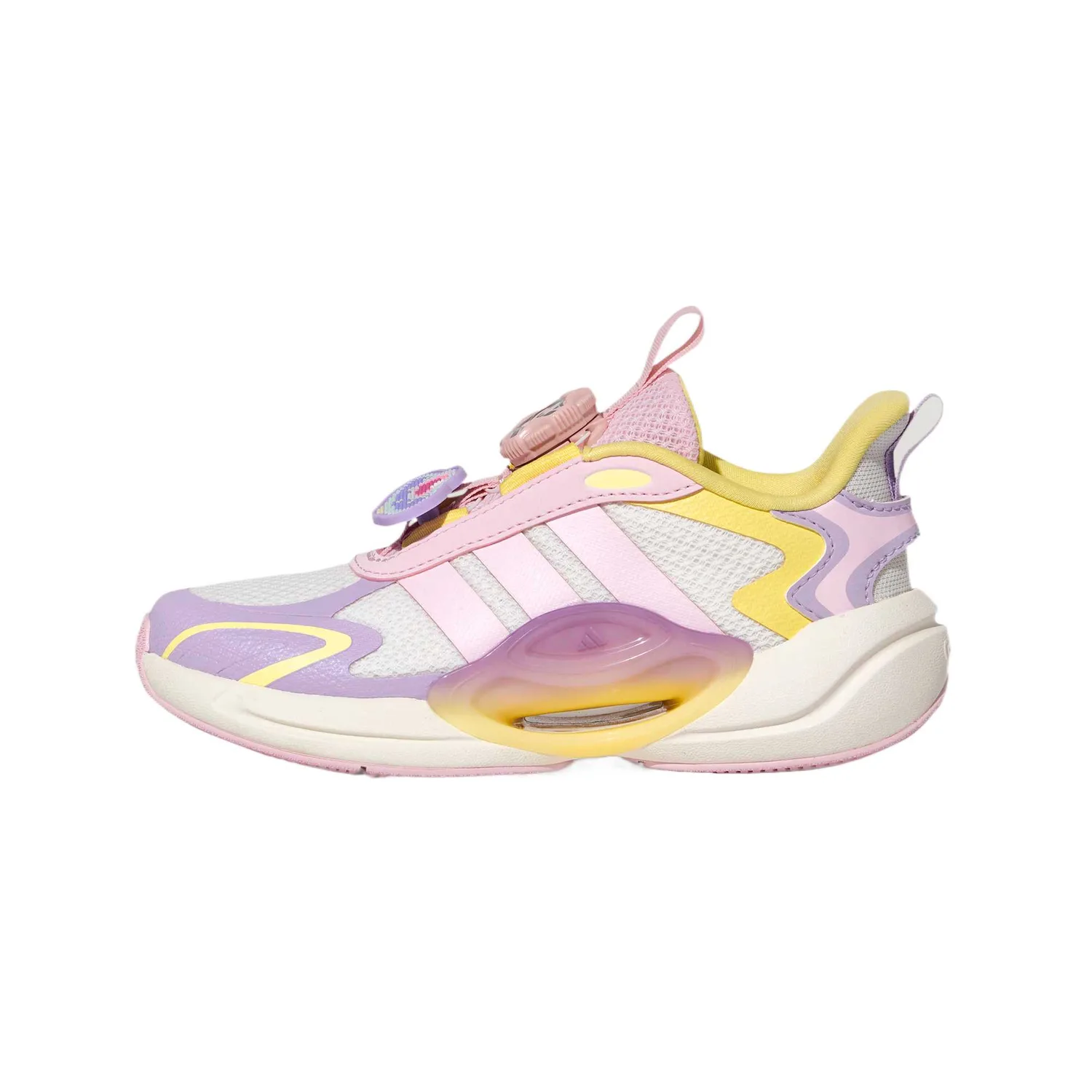 Galaxy Synthetic Leather, Textile Low top Running Shoes Kids' Adidas, bright белый/clear розовый/powder peach розовый