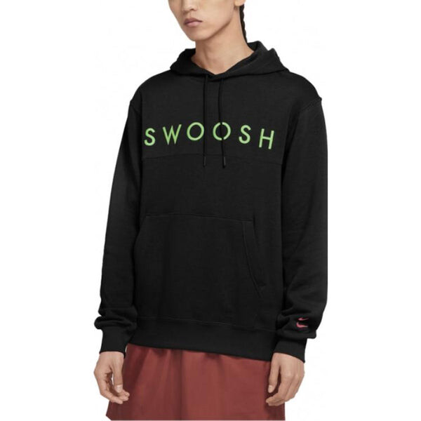 Толстовка Nike Sportswear Swoosh Logo Hoodie 'Black Green', зеленый — фото 2