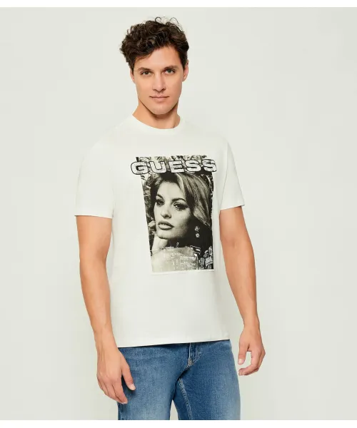 

Футболка Regular fit Guess Jeans, бежевый