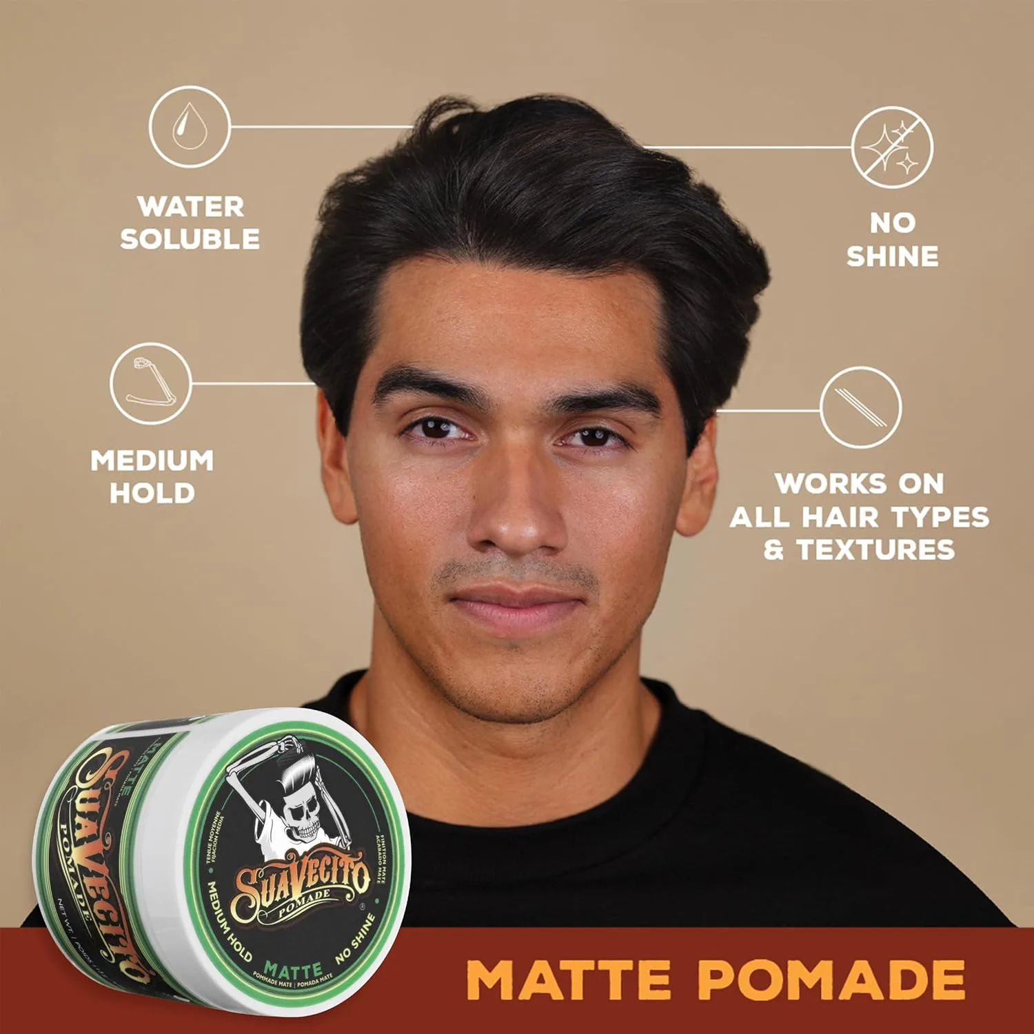 Набор Suavecito Hair & Body Essentials из 4 предметов - включает в себя помаду для укладки, увлажняющее мыло для тела, увлажняющий шампунь и питательный кондиционер. — фото 2