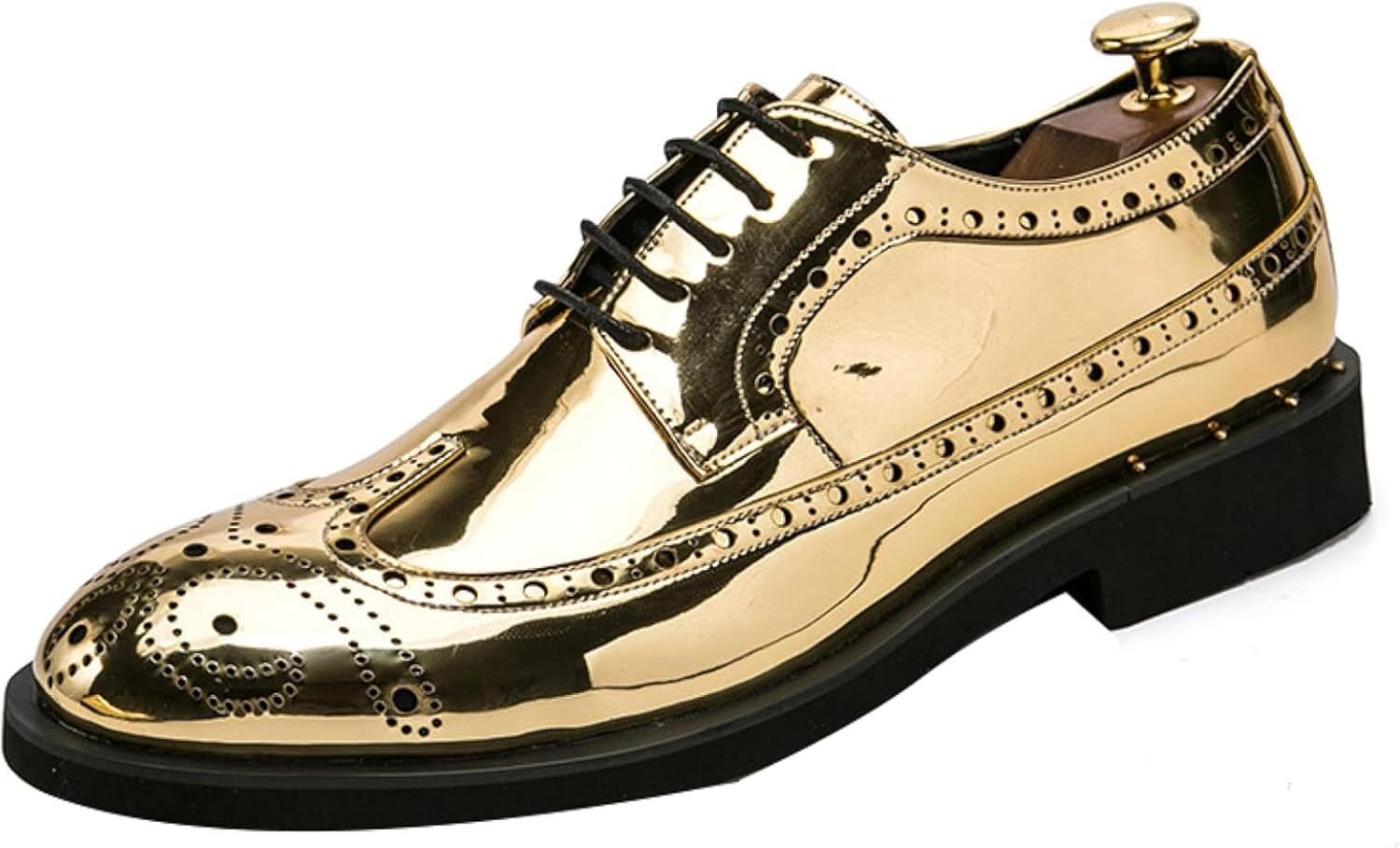 

Мужские оксфорды OXCOWNIU с кружевами, кожаные лакированные бальные свадебные туфли, удобные современные повседневные оксфорды, золотой