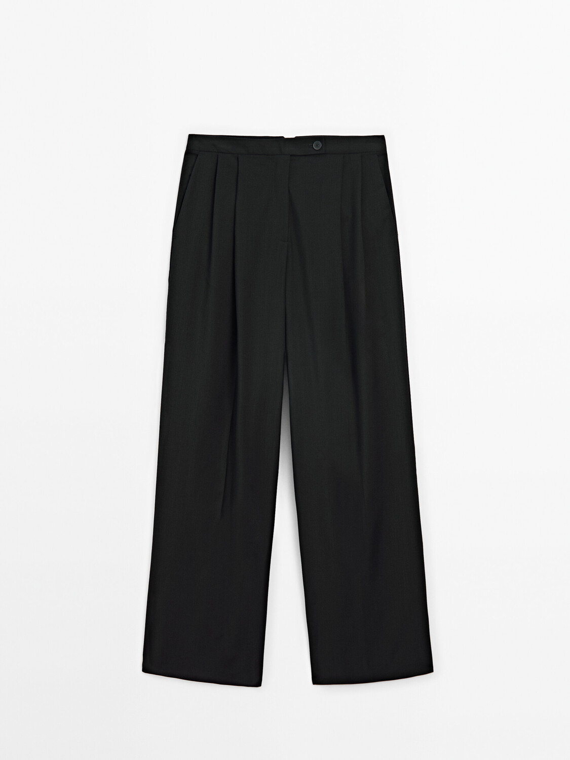 

Брюки из холодной шерсти с вытачками Massimo Dutti, черный