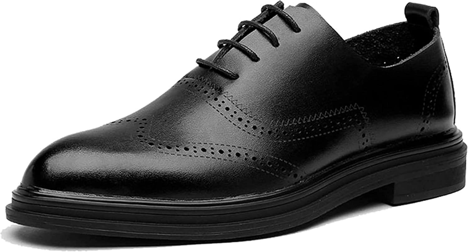 

Мужские деловые кожаные туфли Yiozoi, противоскользящие, низкие, на шнуровке, оксфорды, официальные, с заостренным носком, для свадьбы и офиса, броги, черный