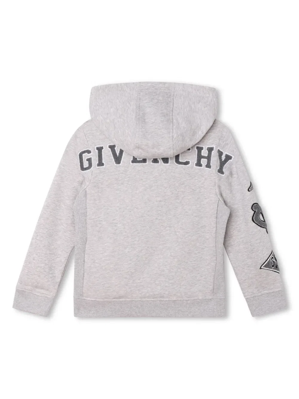 Толстовка на молнии с вышитым логотипом Givenchy Kids, серый — фото 2