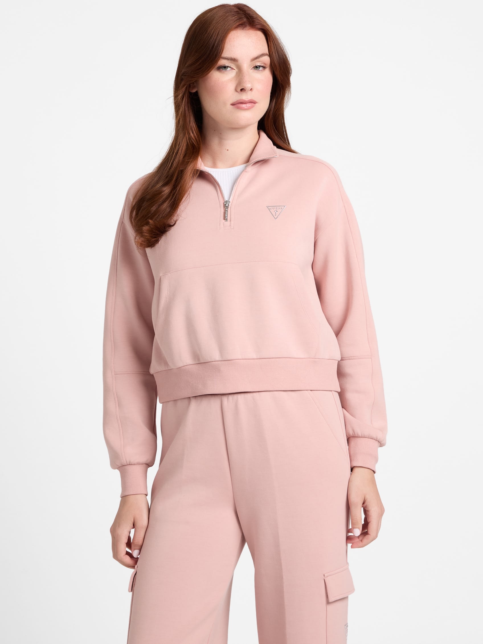 

Несси полузастегивающийся свитшот Guess Factory, розовый