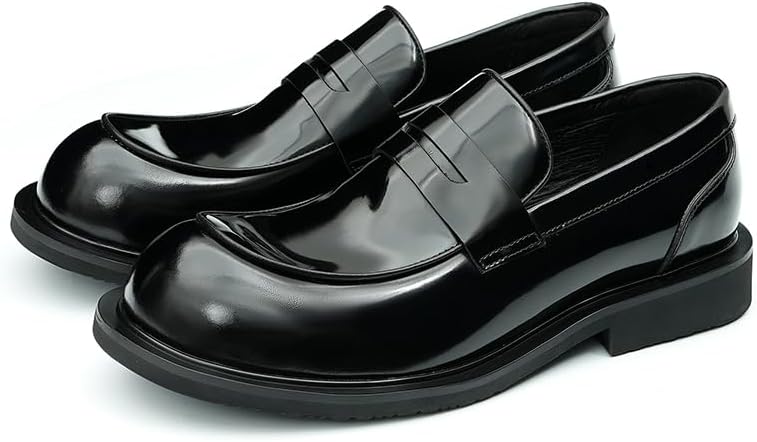 

Мужские лоферы с удобной посадкой - верх из телячьей кожи, дышащая подкладка из свиной кожи и мягкая резиновая подошва для комфорта в течение всего дня. Деловая, повседневная, свадебная и праздничная обувь для мужчин Neweyesee, черный