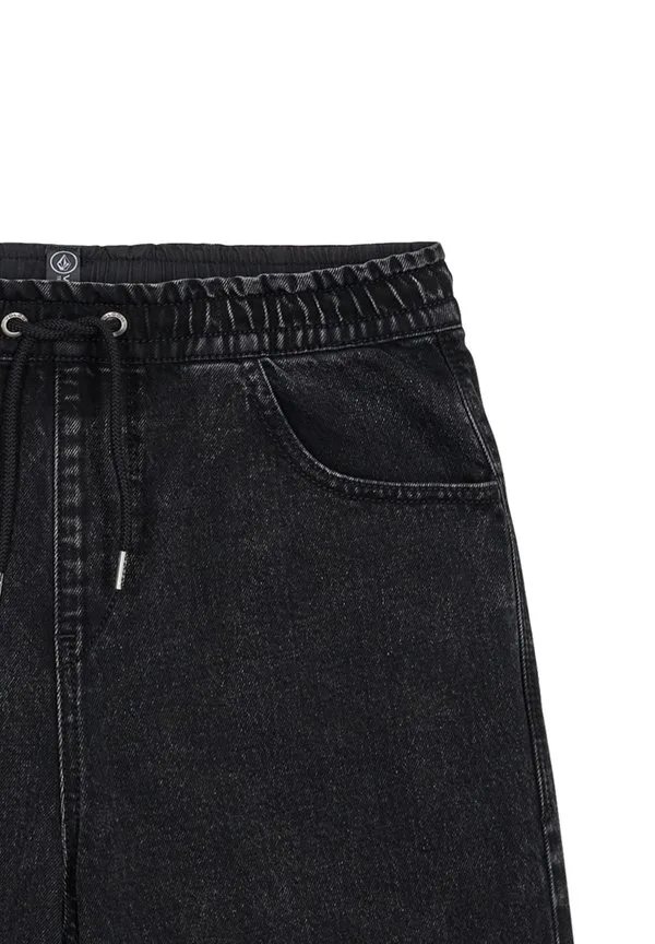 Свободные джинсовые шорты на резинке Volcom, Blackity Black — фото 3