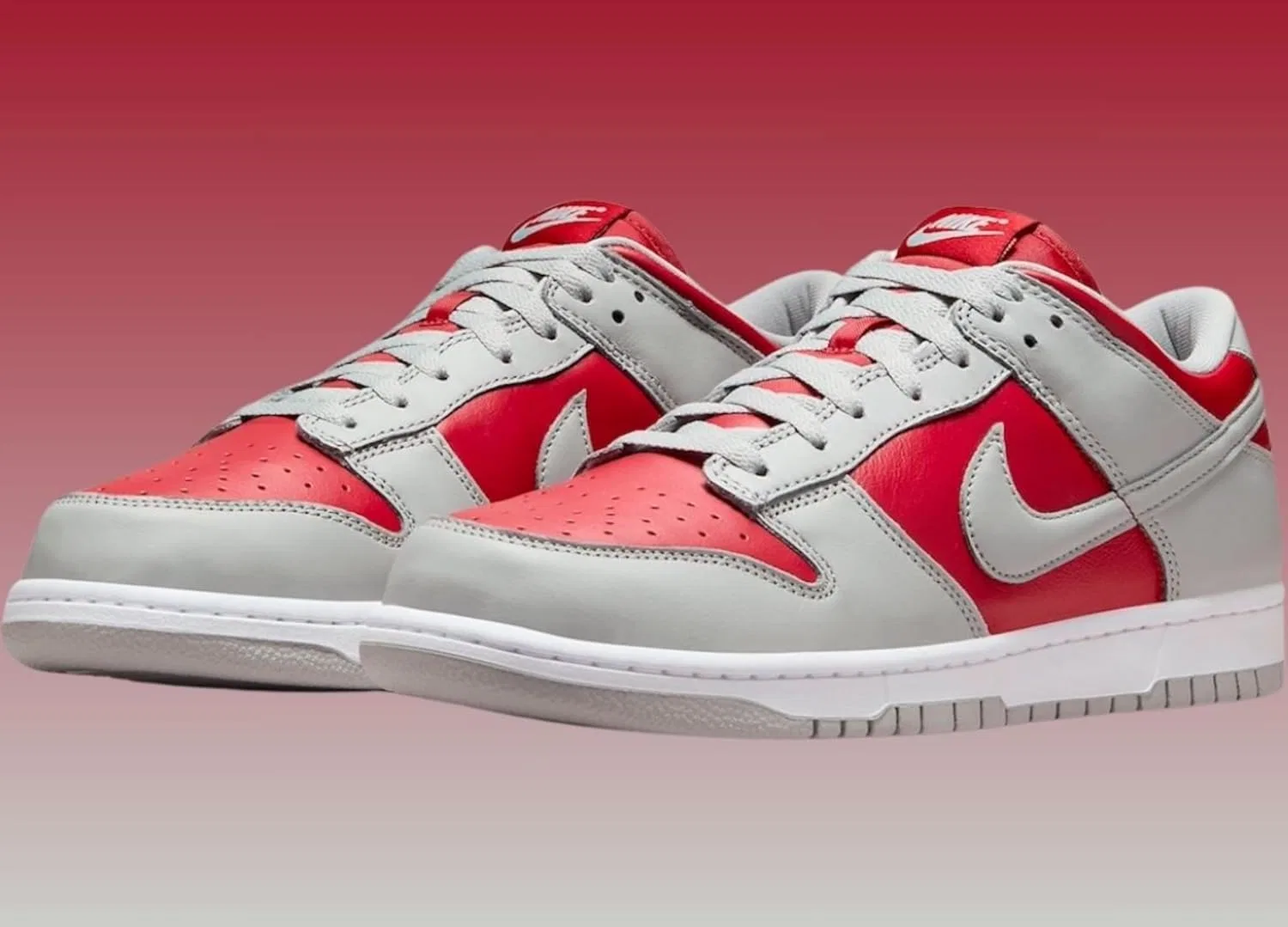 Кроссовки мужские Nike Dunk Low Retro, цвет Varsity Red Silver White — фото 4