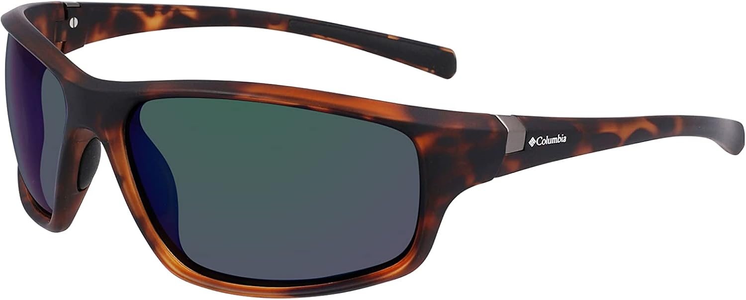 

Columbia мужские Slick Creek прямоугольные солнцезащитные очки, Matte Tort & Black/Green Mirror