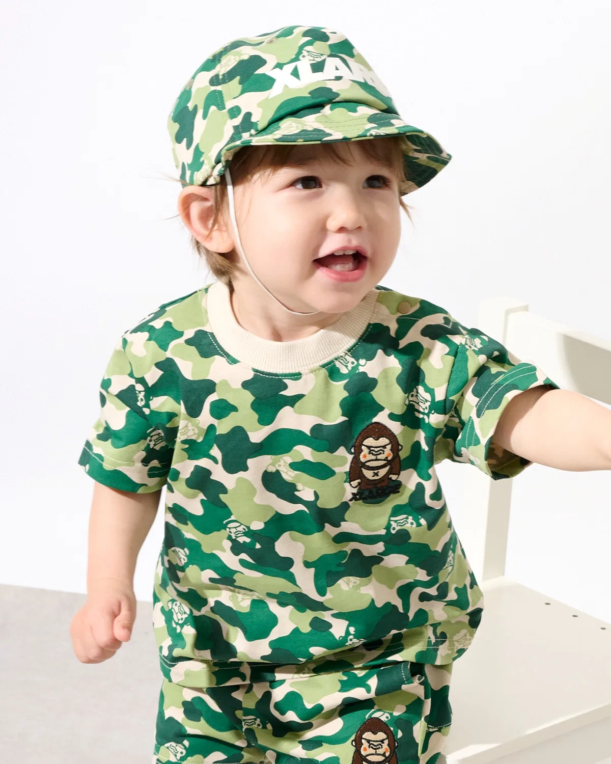 Детская футболка с камуфляжным принтом XLARGE KIDS зелёная