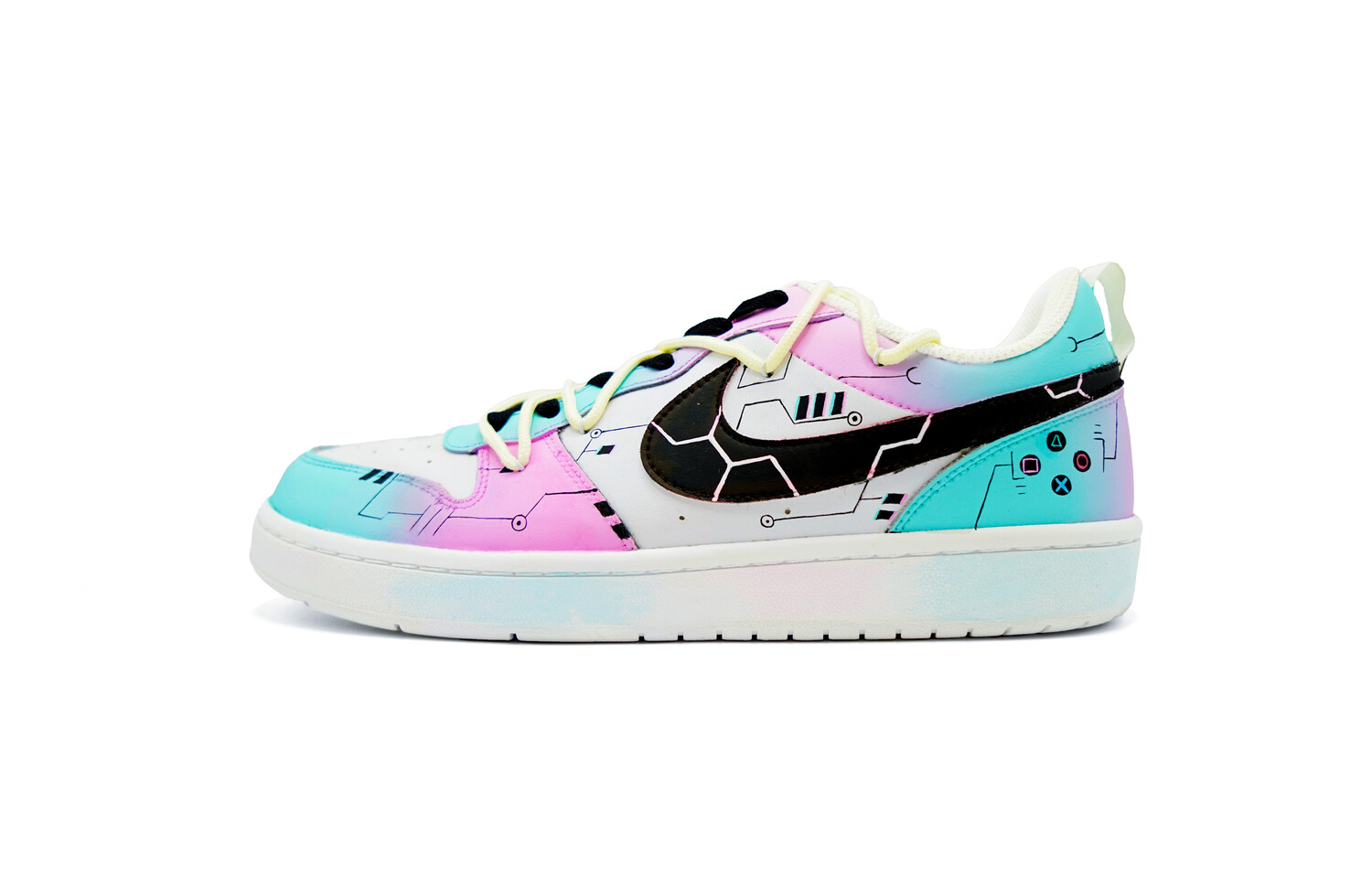 

Кроссовки Nike Court Borough Skateboarding Shoes Women's Low-top Pink, голубой, Синий, Кроссовки Nike Court Borough Skateboarding Shoes Women's Low-top Pink, голубой