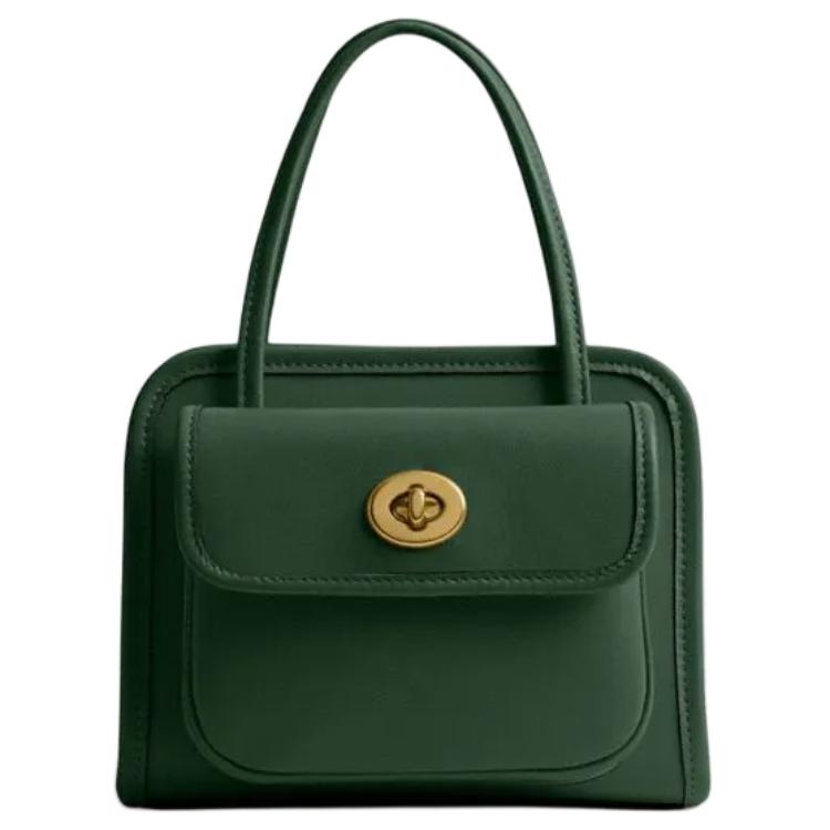 

Кожаная наплечная сумка через плечо, дамская сумочка COACH цвета хаки