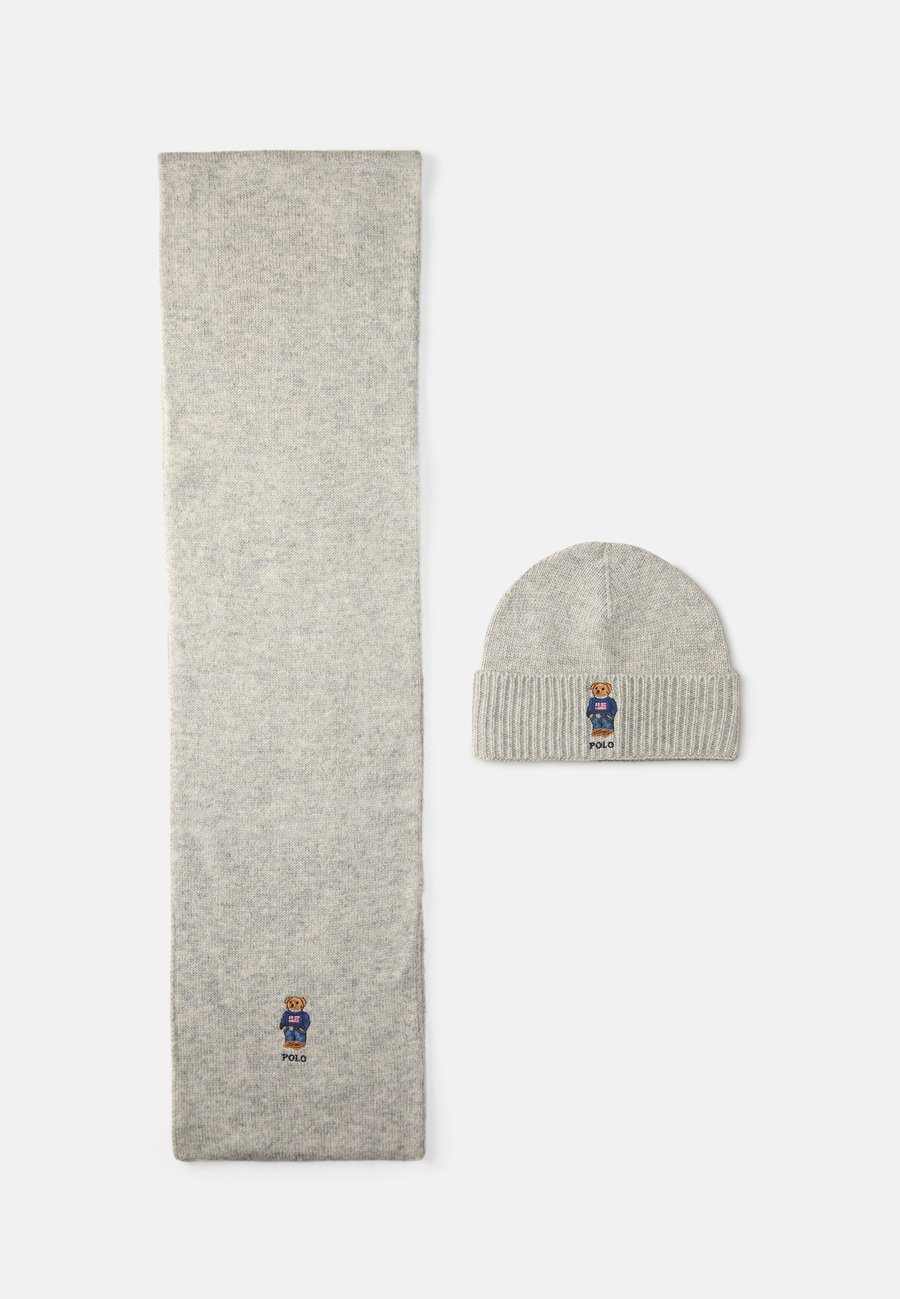 

Шапка Polo Ralph Lauren FLAG BEAR GIFT BOX UNISEX SET, Andover Heather/Dark Blue