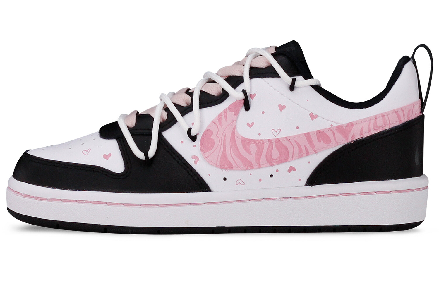 

Кроссовки Nike Court Borough 2 Skateboarding Shoes Women's Low-top White Pink, черный/белый