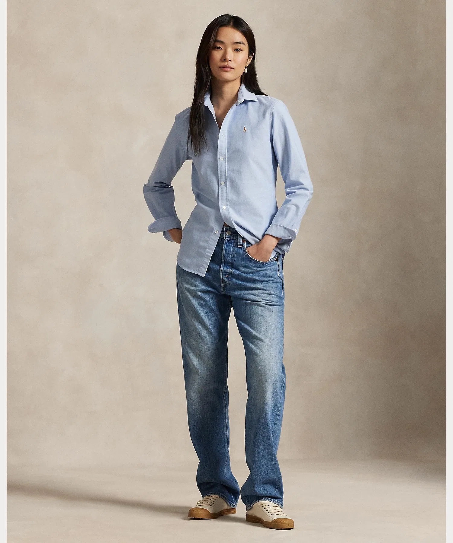 Женская рубашка Polo Ralph Lauren классического кроя — фото 3