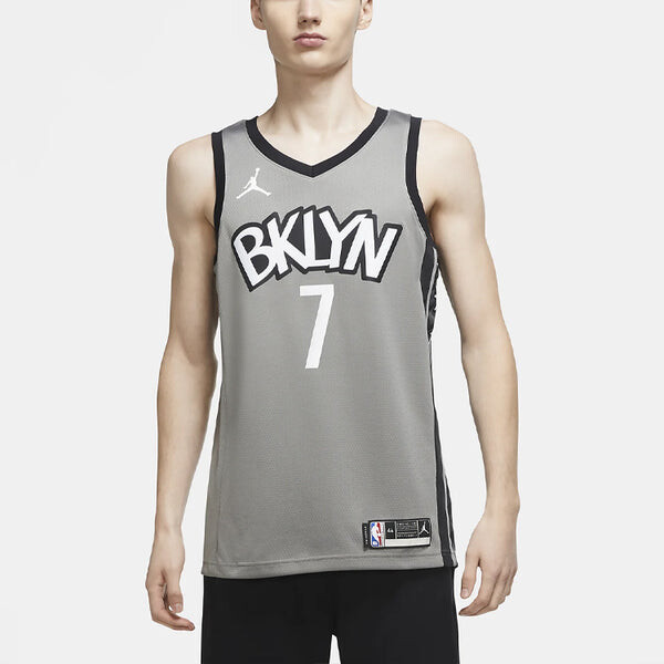 Майка Air Jordan NBA Sports Basketball Vest 2020 Season Brooklyn Nets Durant 7 Jersey Gray, серый — фото 4