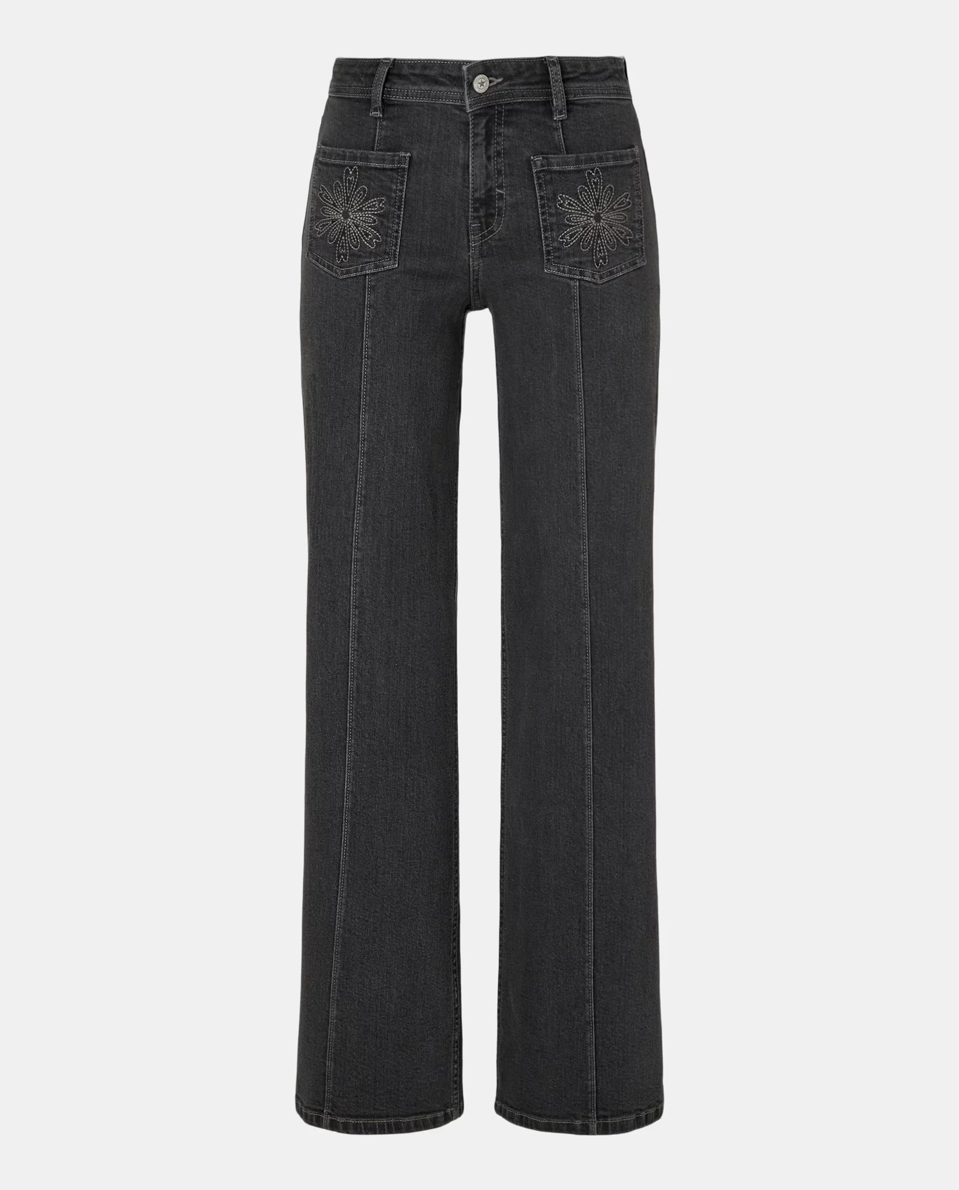 

Женские брюки wide leg с вышивкой nervio Green Coast, цвет 820 Gris medio