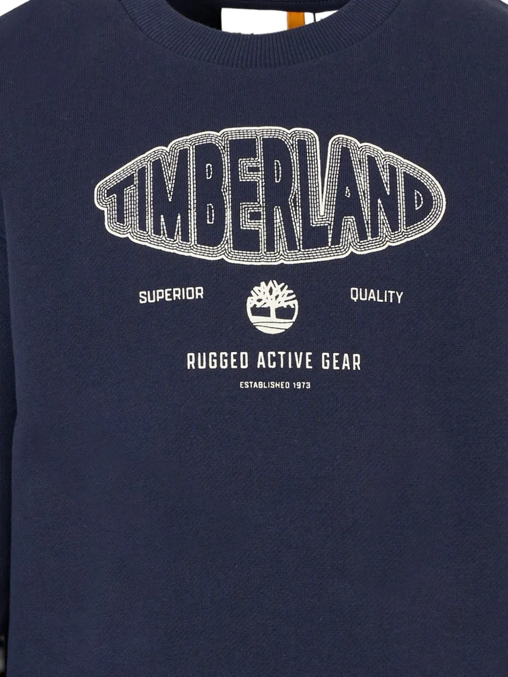 Толстовка с круглым вырезом и логотипом Timberland Kids, синий — фото 3