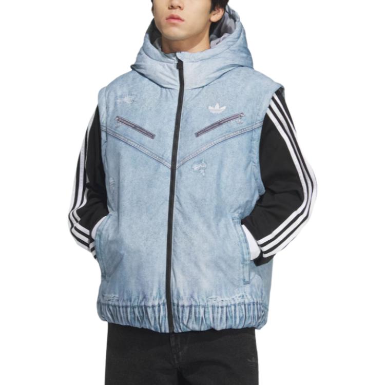 Куртка denim down мужская Adidas Originals, синий/серый/белый — фото 4