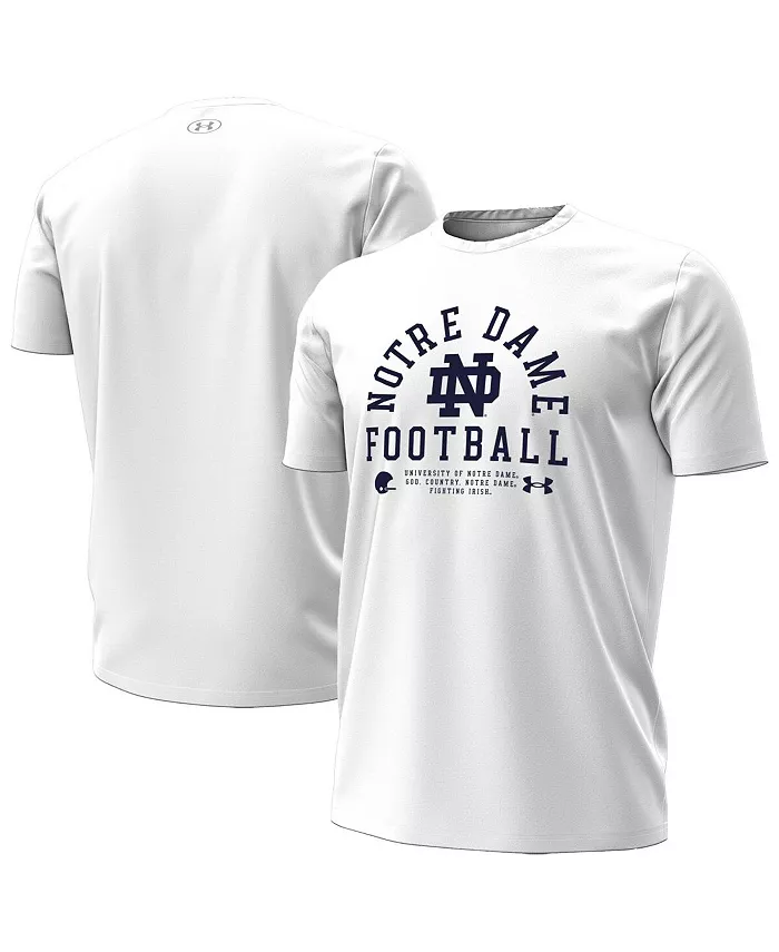 

Мужская белая футболка Notre Dame Fighting Irish 2025 Sideline Football Performance Under Armour