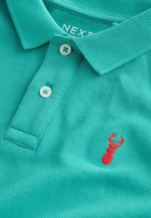 Рубашка-Поло стандартного кроя с коротким рукавом Next, Aqua Blue — фото 2