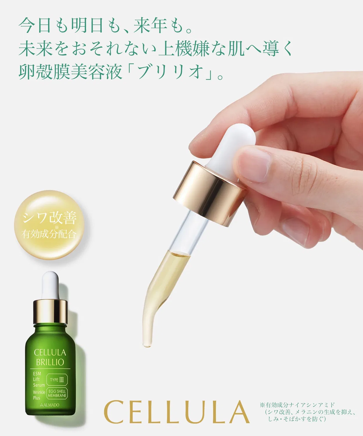 Сыворотка Beauty Connect — С ниацинамидом и яичной мембраной Cherlar Brillio прозрачно-желтый, 30 мл — фото 3