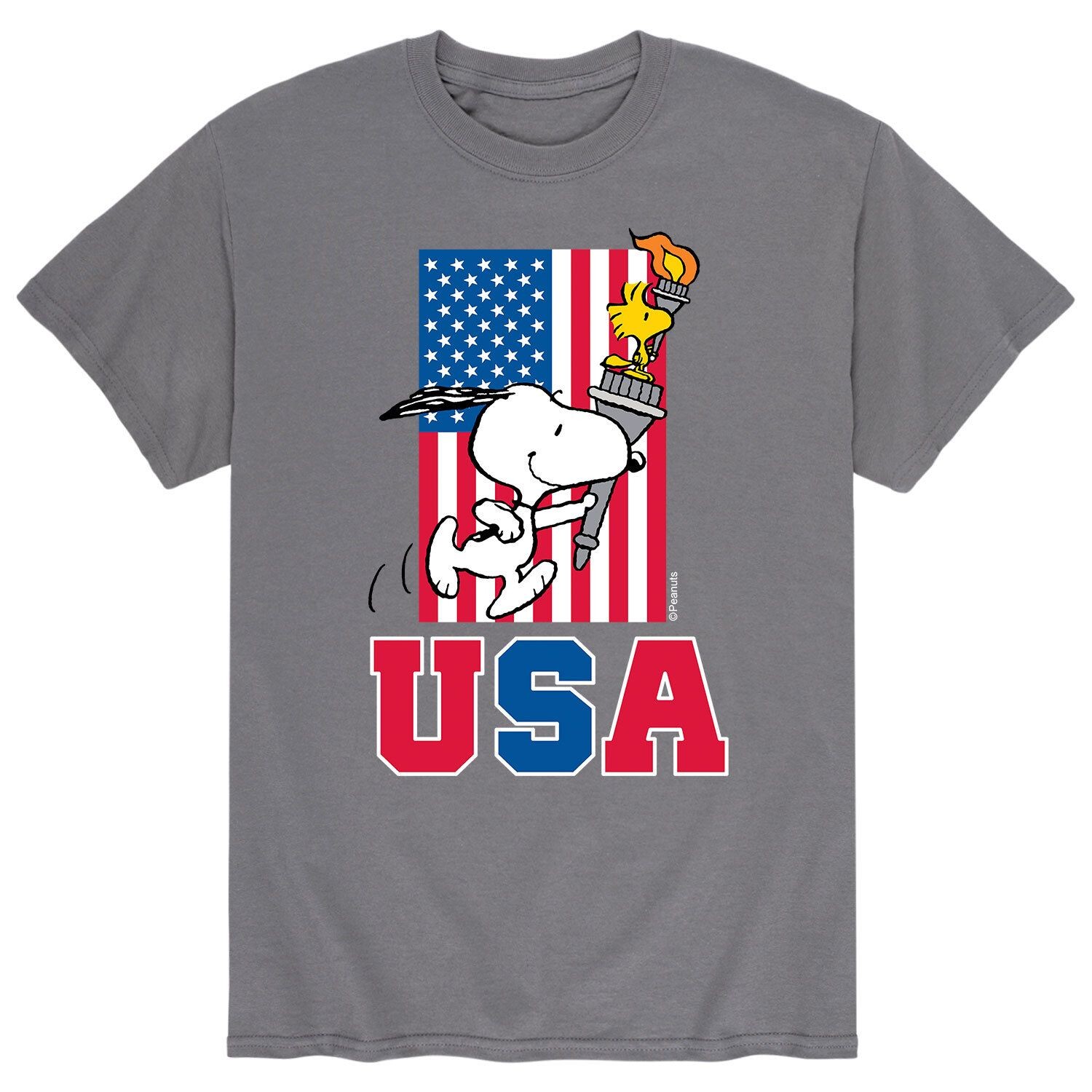 

Мужская футболка Peanuts USA Torch Licensed Character