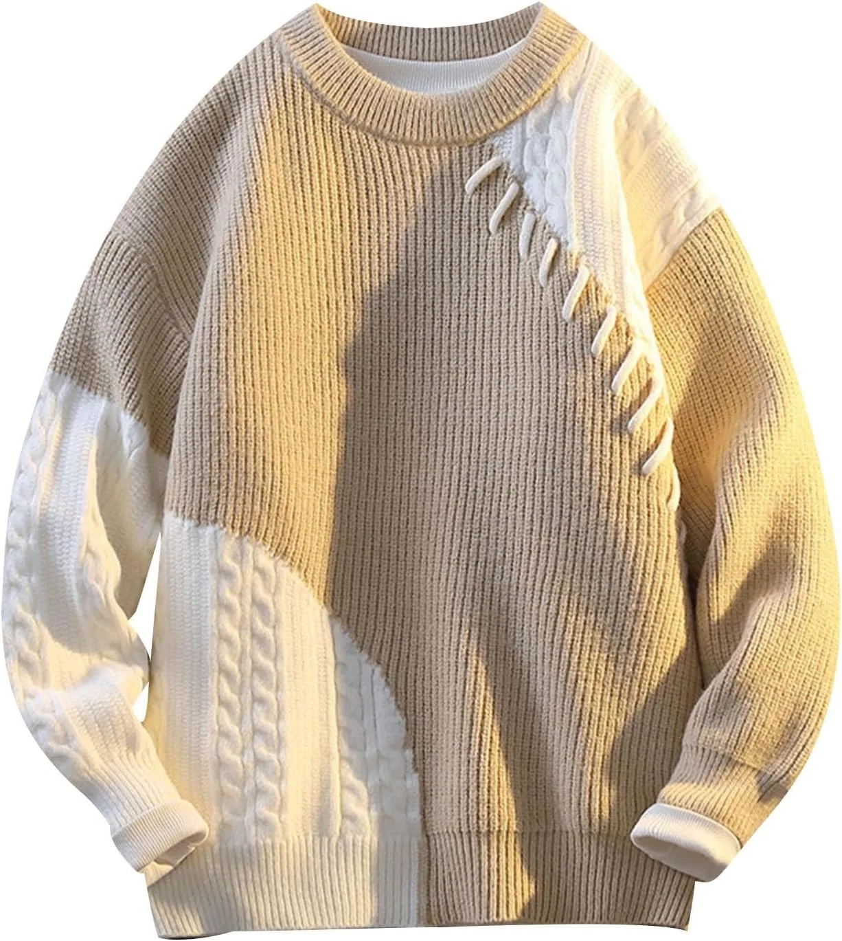 

Мужской свитер оверсайз с пэчворком