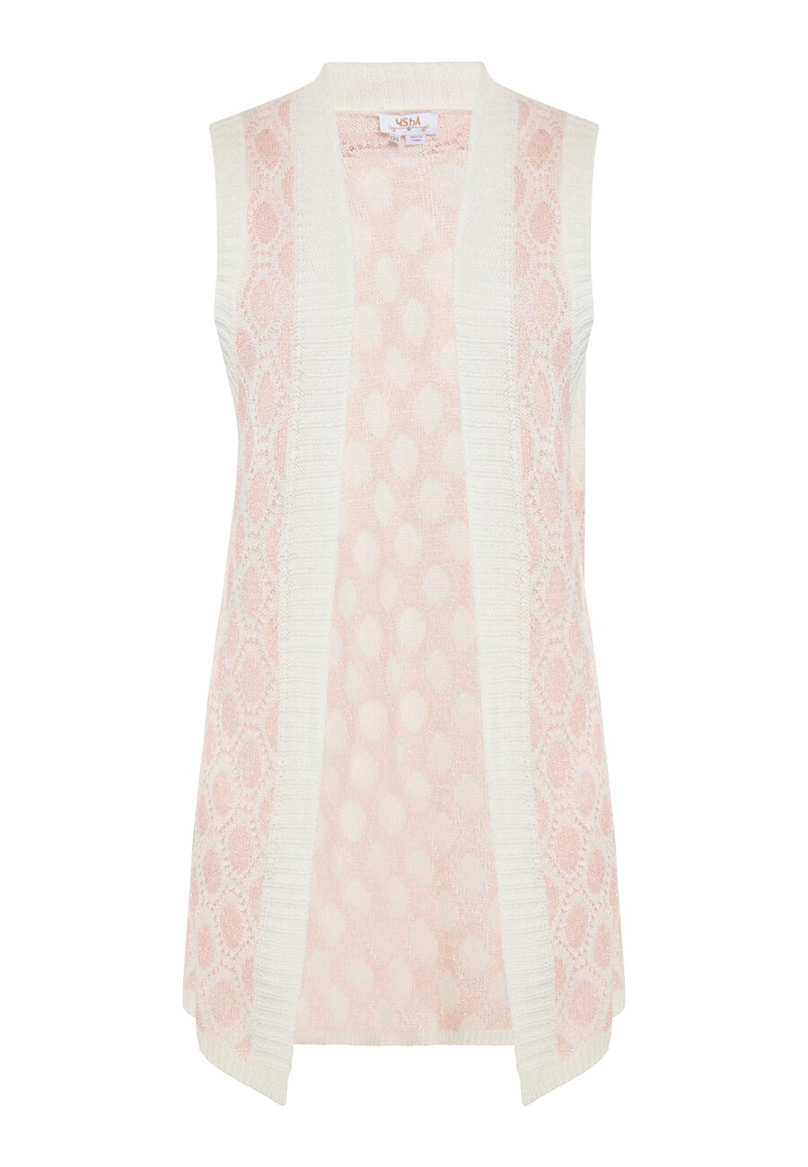 

Вязаный жилет usha FESTIVAL, цвет Light pink/White