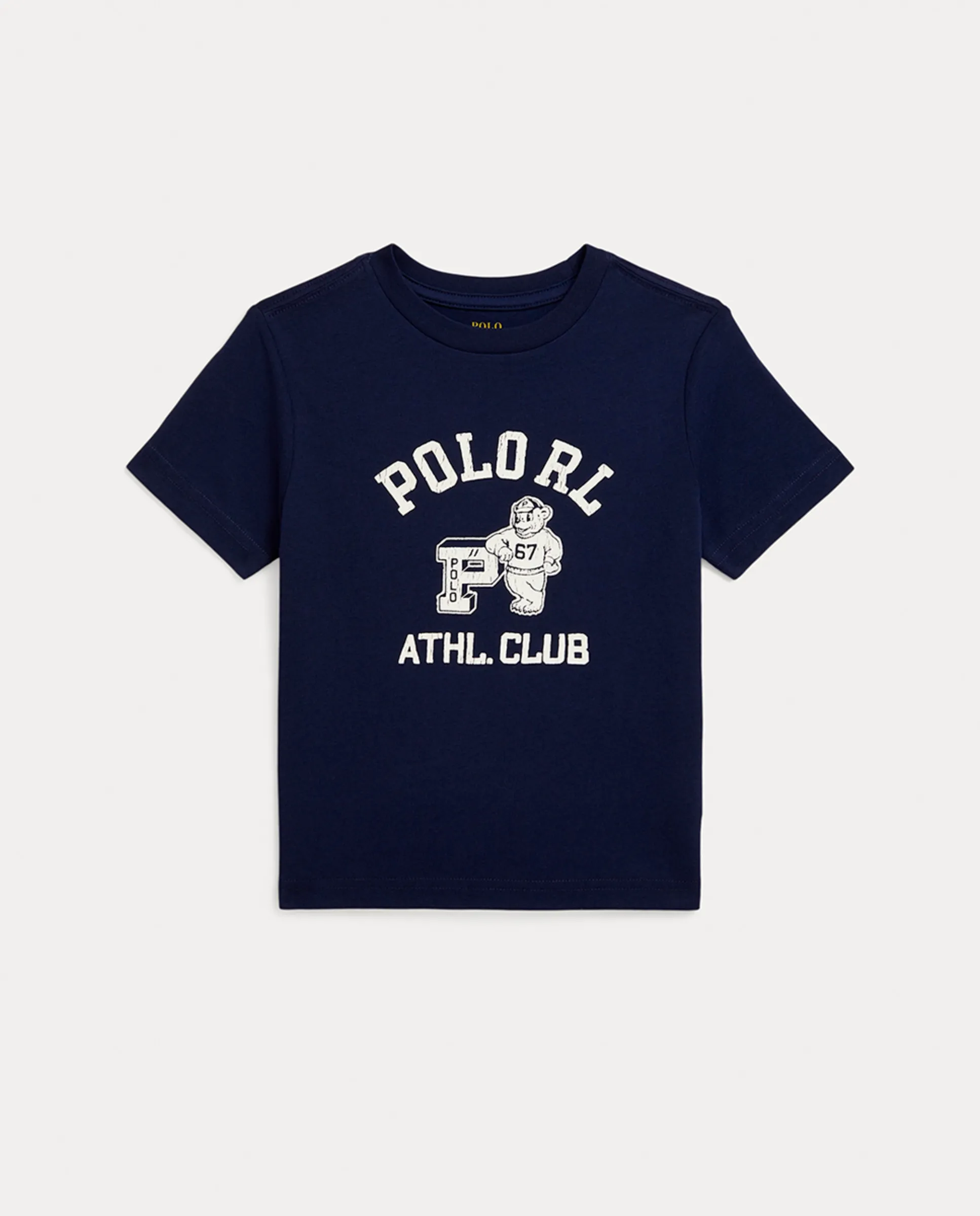

Унисекс джерси футболка с логотипом и медведем Polo Polo Ralph Lauren, темно-синий