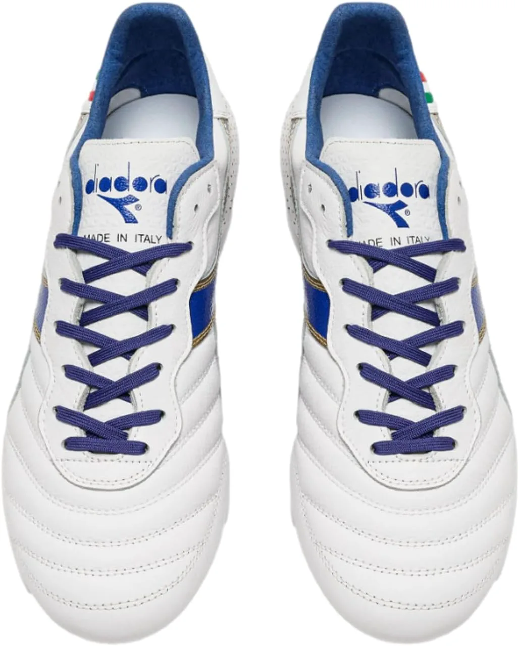 Бутсы Diadora Brasil Italy OG LT+ MDPU для твердого поля, белый/синий/золотой — фото 3