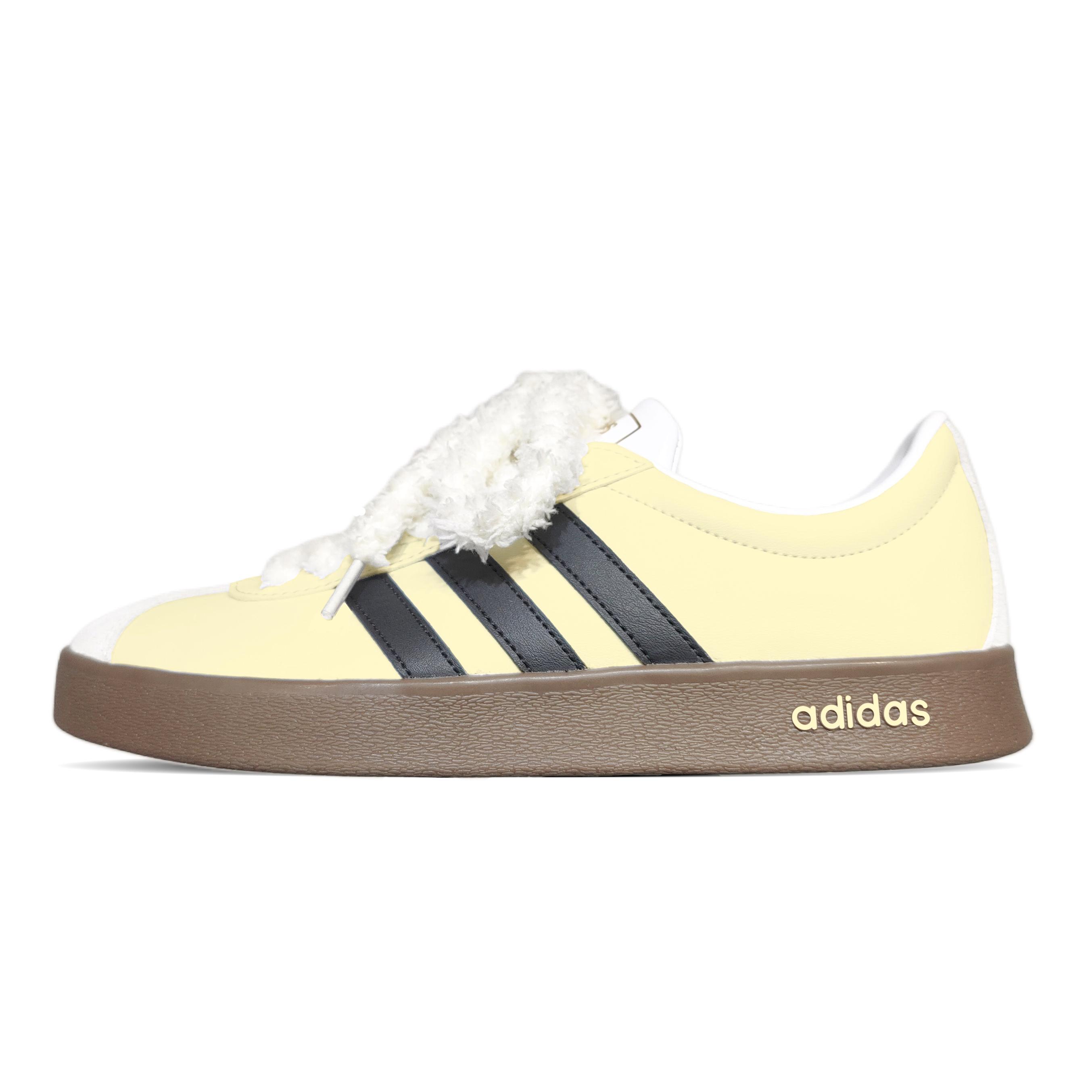 

Adidas Neo Vl Court Classic устойчивые к истиранию дышащие низкие скейтбордские кроссовки унисекс кремово-желтый, цвет Cream Yellow