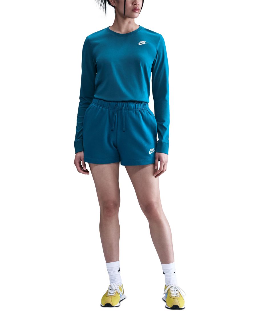 

Женская хлопковая футболка с длинными рукавами Sportswear Club, размеры XS-3X Nike, Green/white