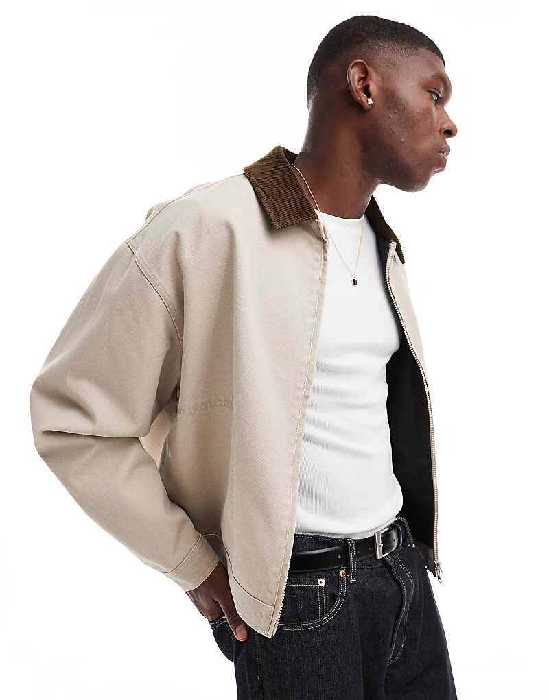 

ASOS DESIGN — куртка оверсайз свободного кроя Harrington темно-серого цвета