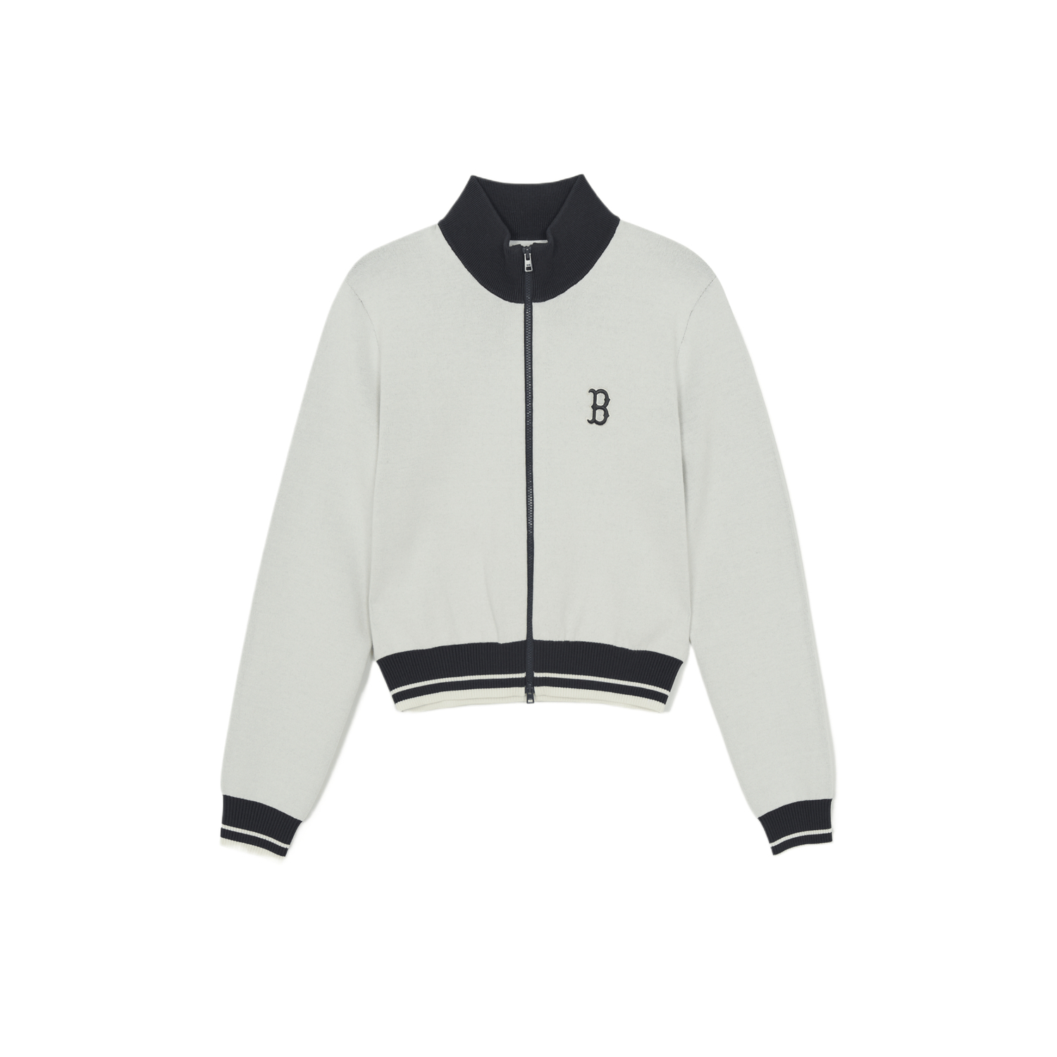 

MLB Трикотажный свитер женский Cream Stand Collar Moderate