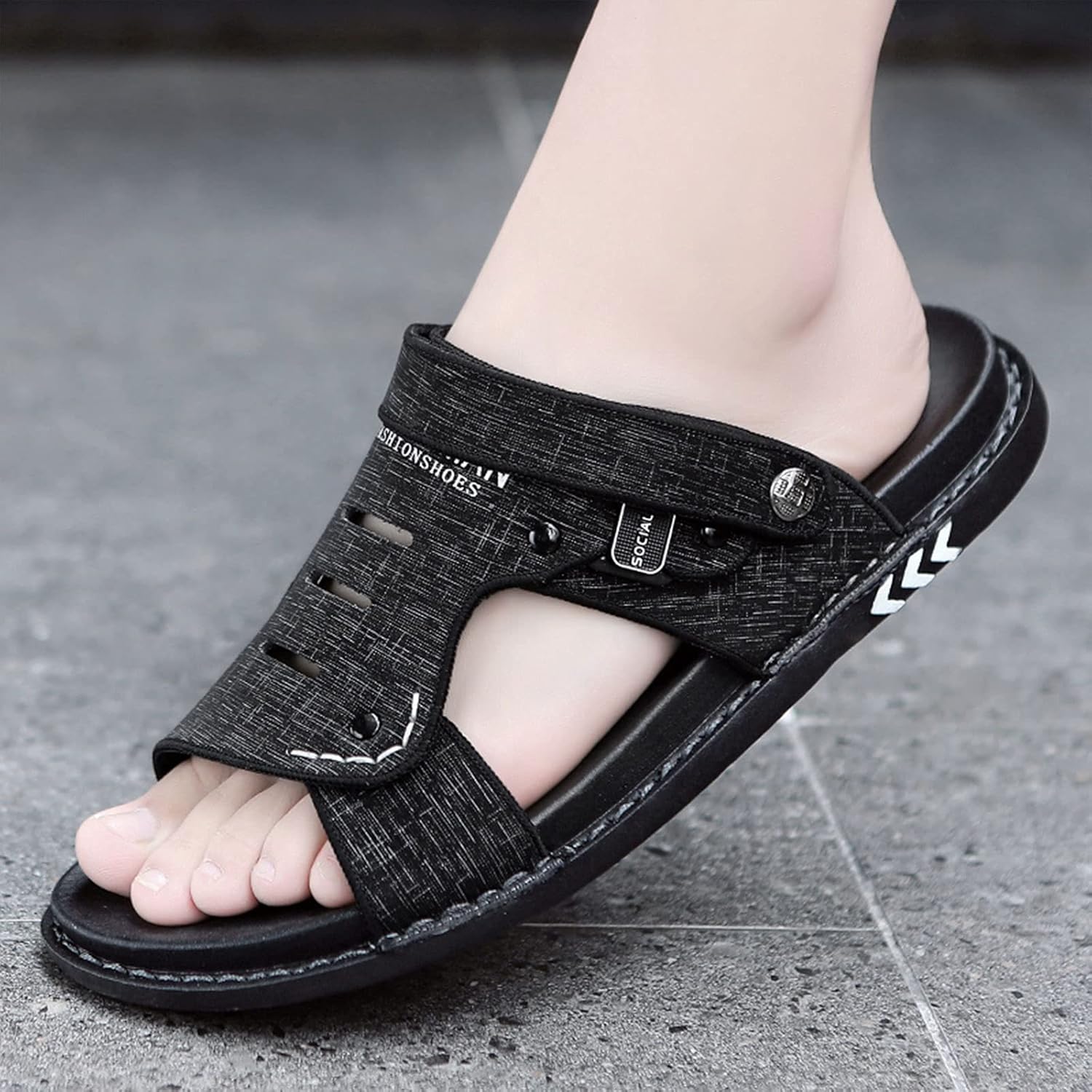 

Мужские сандалии TUCY, универсальные, летние, с нескользящей мягкой подошвой, сандалии для уличного использования и водонепроницаемые, мужские тапочки для пляжа (Цвет: A, Размер: EUR 42), EUR 42 A