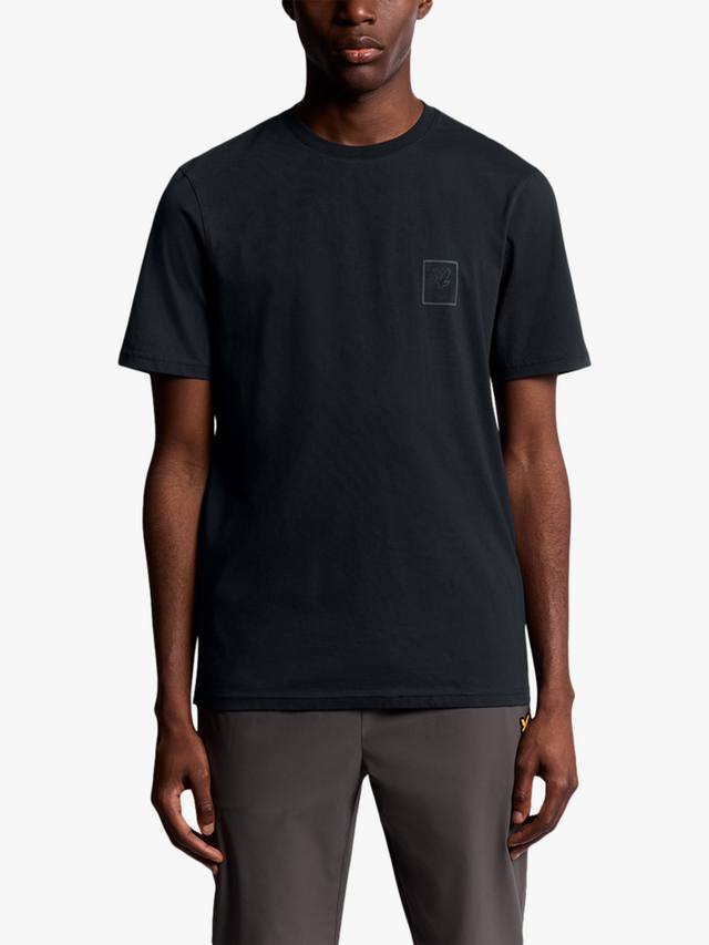 

Футболка с коротким рукавом Regular Fit из хлопковой смеси с резиновым логотипом Lyle & Scott, Dark Navy