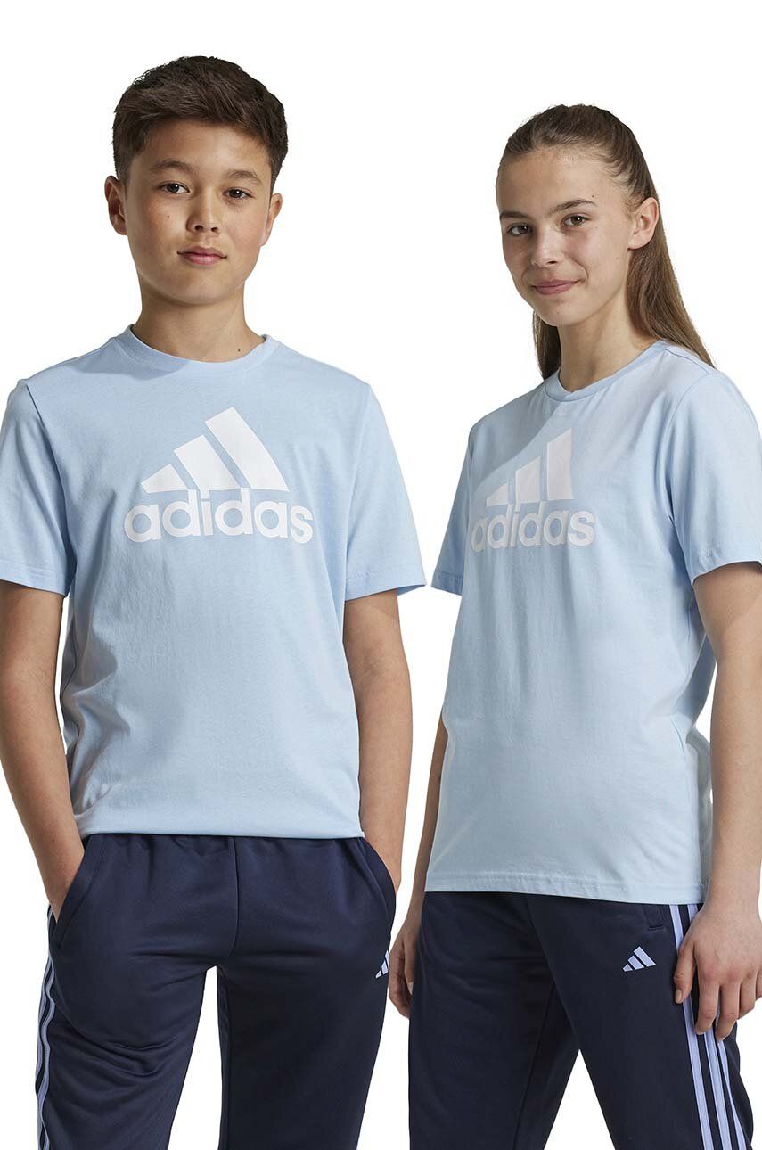 

Детская хлопковая футболка adidas U BL TEE, синий