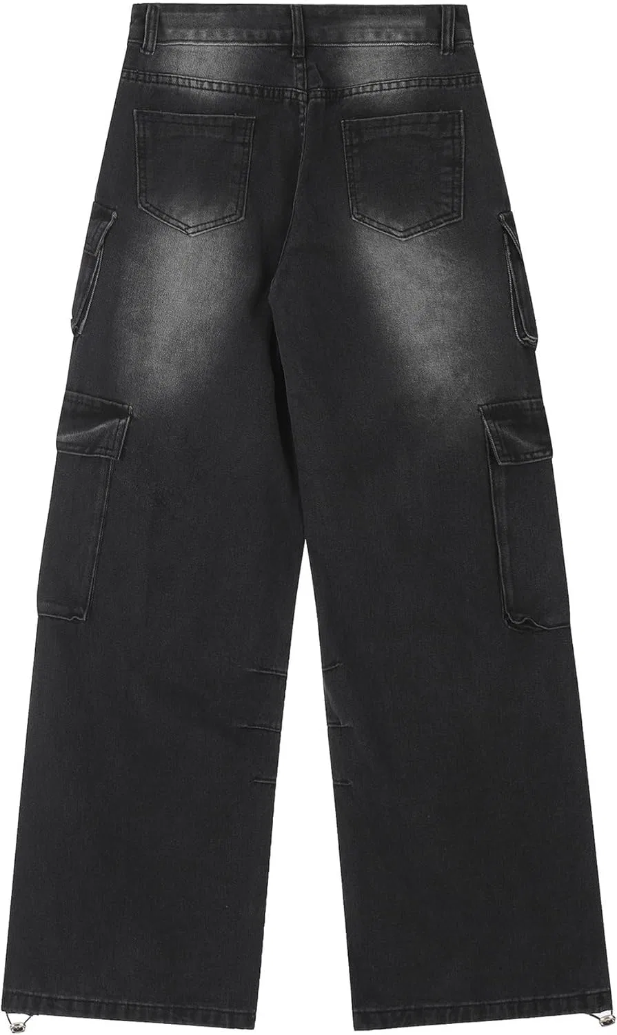 Джинсы широкие Cargo Pants, Black — фото 4