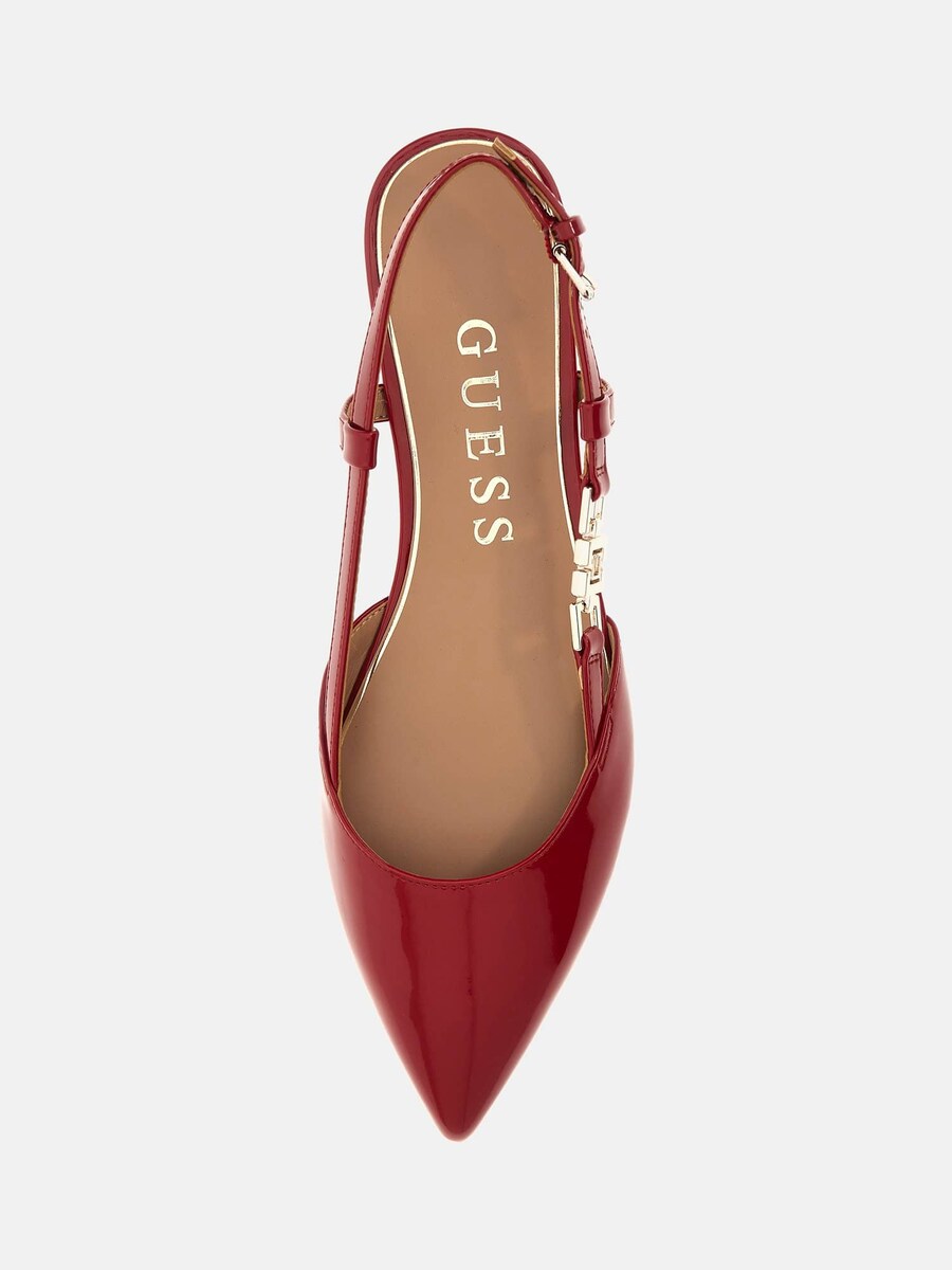 Балетки с ремешком GUESS Franie, цвет Carmine red — фото 4