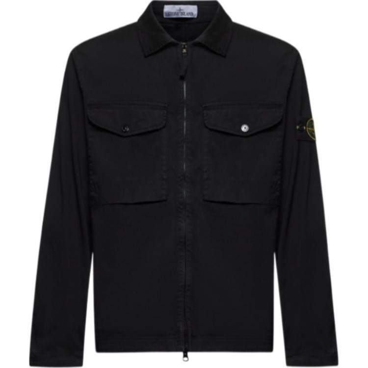 

STONE ISLAND Застёгивающаяся на молнию рубашка с компасом, Black
