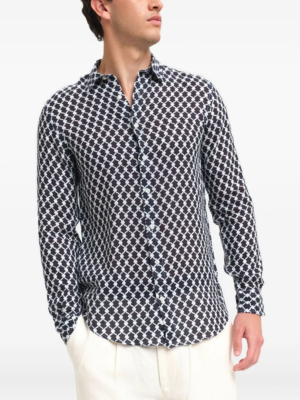 

Рубашка с узором Peninsula Swimwear, черный