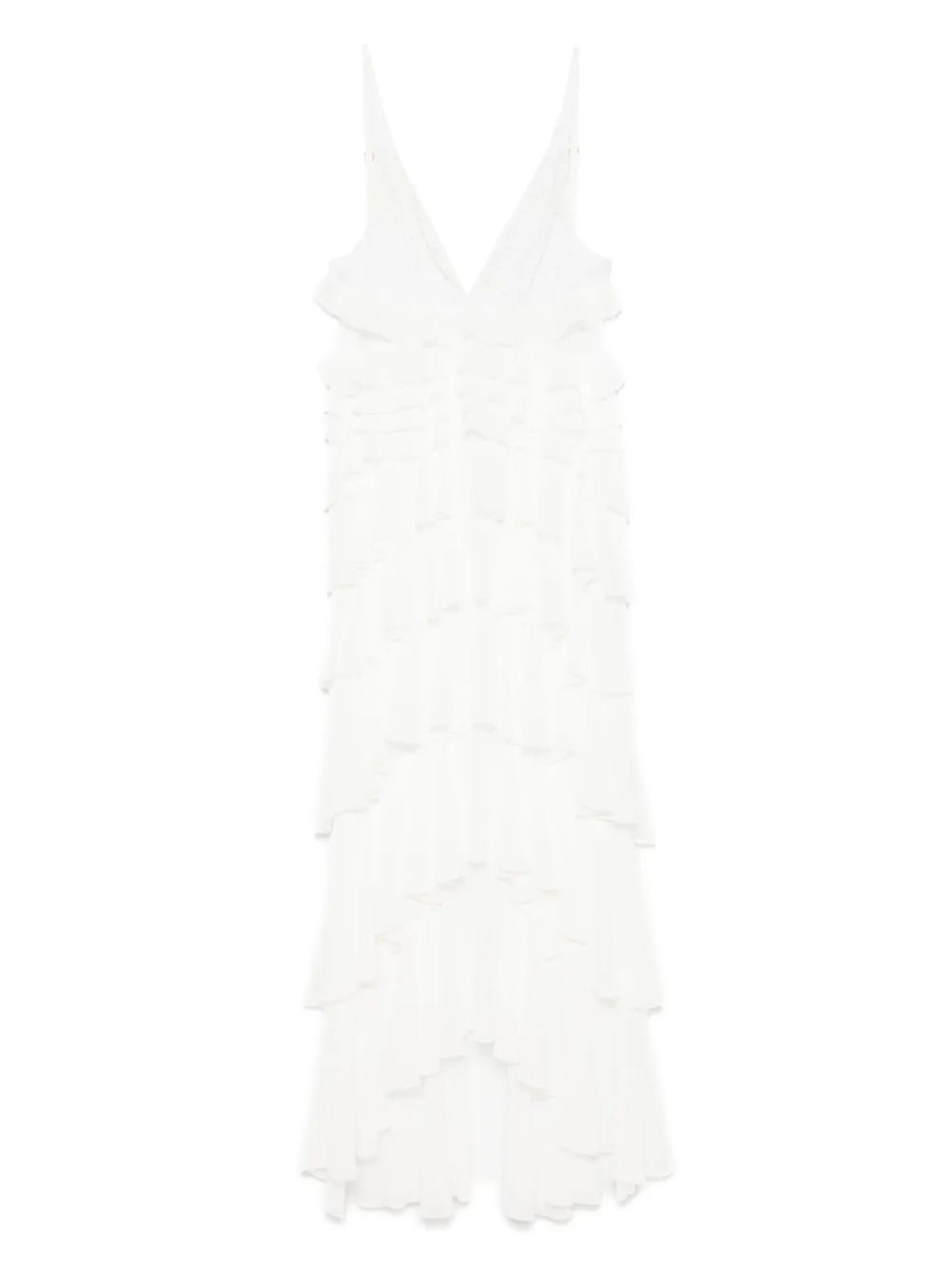 

Elisabetta Franchi платье макси с оборками, белый